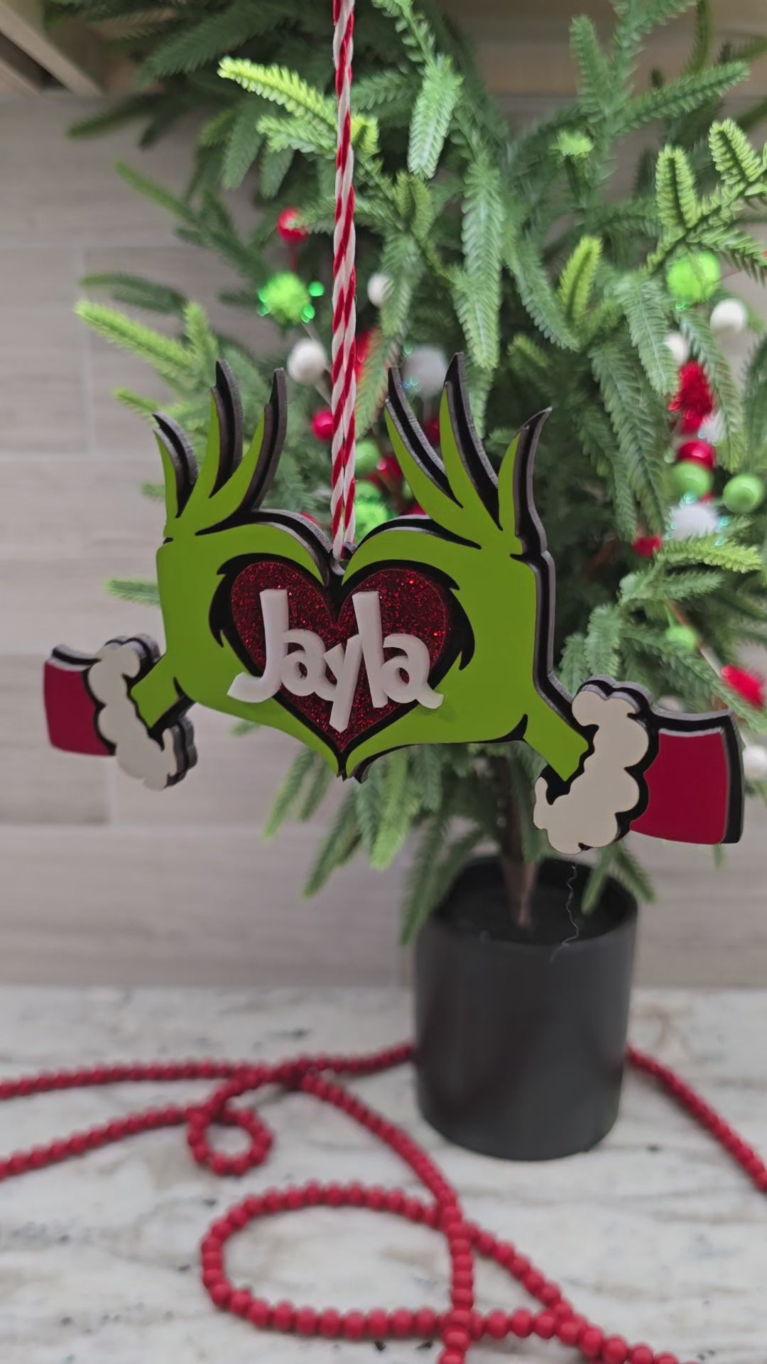 Personalized Grinch Christmas Ornament – Customizable Whoville Holiday Decor for Gifts & Tree Trimming