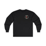 Black Reddy Kilowatt long sleeve shirt with front chest logo and back print