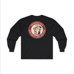 Black Reddy Kilowatt long sleeve shirt with vintage electrical trade back graphic