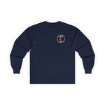Navy Reddy Kilowatt long sleeve shirt for electricians linemen and utility workers